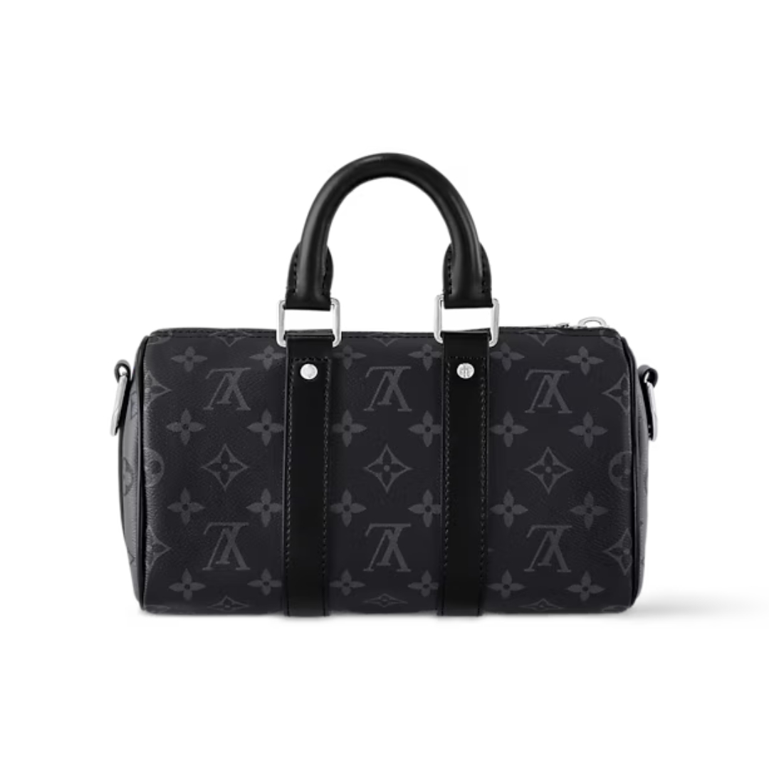LV-Keepall-Bandouliere-25-Replica-Monogram-Eclipse-Canvas-Black-Hardware-1-1-Mirror-Quality