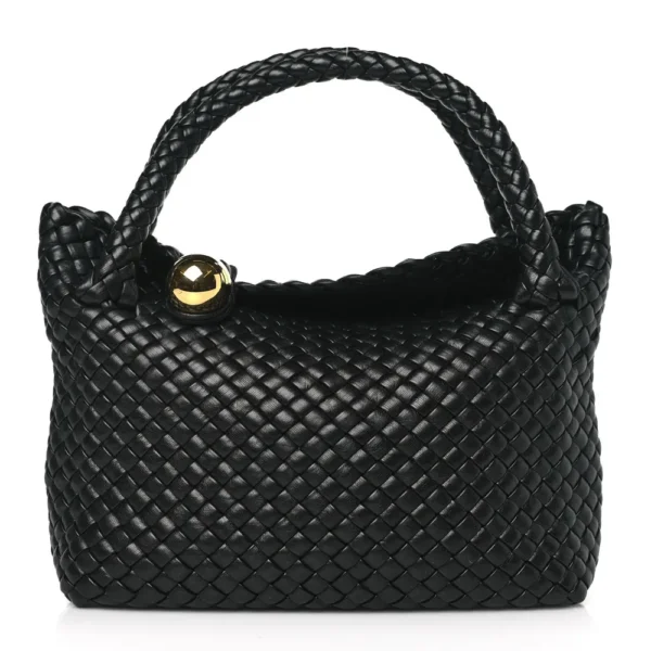 Superfake Bottega Veneta Calfskin Intreccio Small Tosca Black Gold Hardware