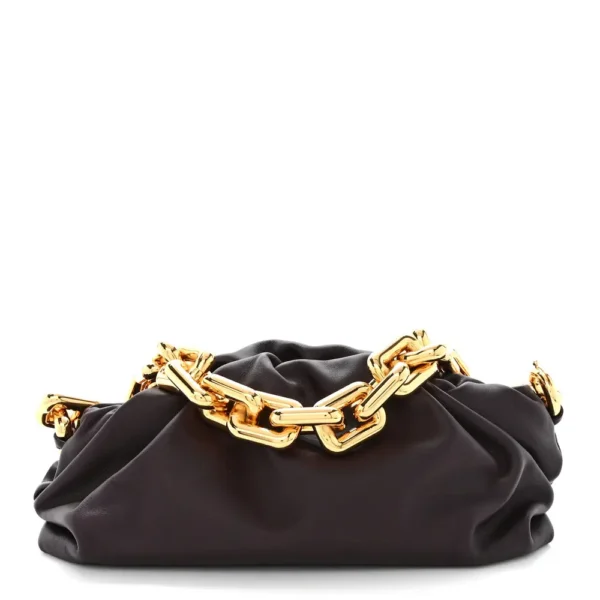 Superfake Bottega Veneta Calfskin Small The Pouch Chain Grape Gold Hardware