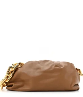 Superfake Bottega Veneta Calfskin Small The Pouch Chain Teak Gold Hardware