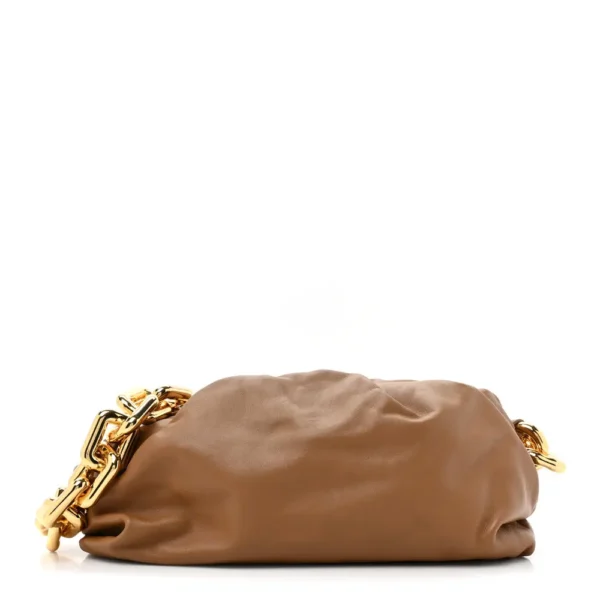 Superfake Bottega Veneta Calfskin Small The Pouch Chain Teak Gold Hardware