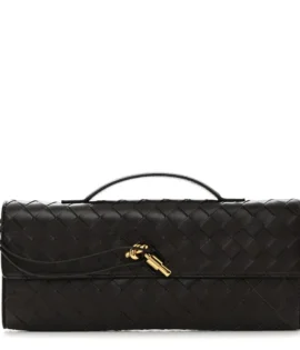 Superfake Bottega Veneta Nappa Intrecciato Long Andiamo Top Handle Clutch Fondant Gold Hardware