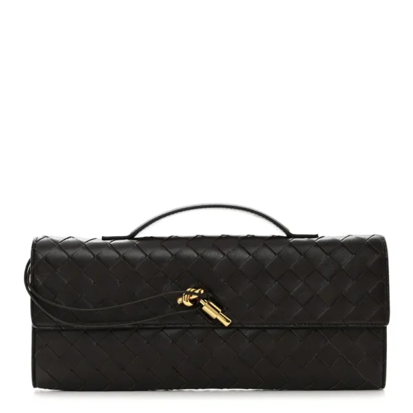 Superfake Bottega Veneta Nappa Intrecciato Long Andiamo Top Handle Clutch Fondant Gold Hardware