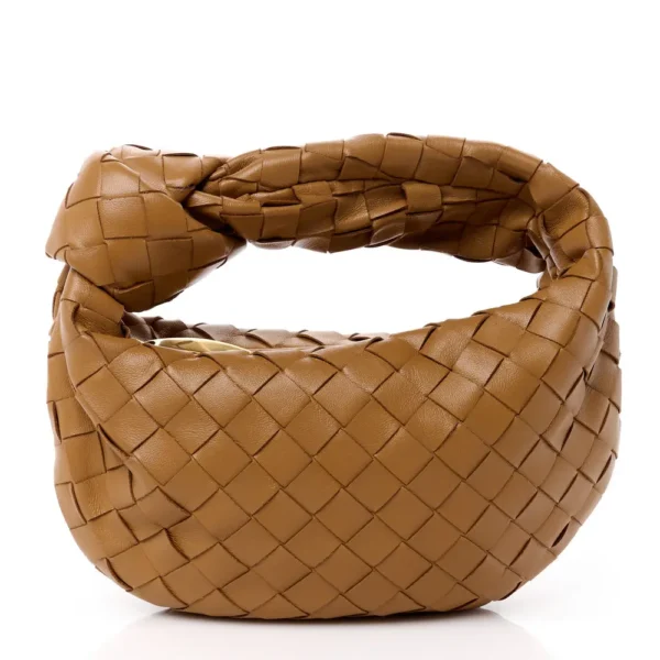 Superfake Bottega Veneta Nappa Intrecciato Mini Jodie Caramel Gold Hardware