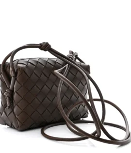 Superfake Bottega Veneta Nappa Intrecciato Mini Loop Camera Bag Light Brown Gold Hardware