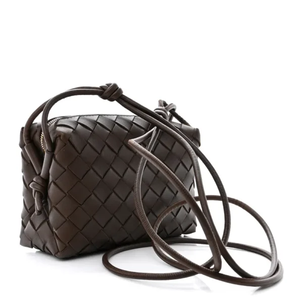 Superfake Bottega Veneta Nappa Intrecciato Mini Loop Camera Bag Light Brown Gold Hardware