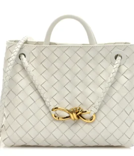 Superfake Bottega Veneta Nappa Intrecciato Small Andiamo Shoulder Bag White