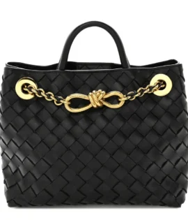 Superfake Bottega Veneta Nappa Intrecciato Small Andiamo with Chain Shoulder Bag Black