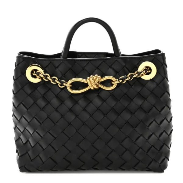 Superfake Bottega Veneta Nappa Intrecciato Small Andiamo with Chain Shoulder Bag Black