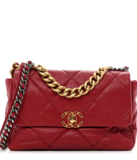 Superfake Chanel Large Red Quilted Goatskin Chanel 19 Flap front