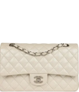 Superfake Chanel Medium Pearlescent Ivory Caviar Classic Double Flap front