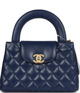 SuperfakeChanel Mini Blue Denim Rectangular Flap Bag Brushed Gold Hardware