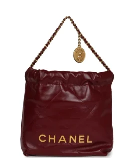 Superfake Chanel Mini Burgundy Calfskin 22 Bag front