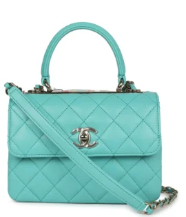 SuperfakeChanel Mini Turquoise Lambskin Trendy CC Flap Bag Light Gold Hardware