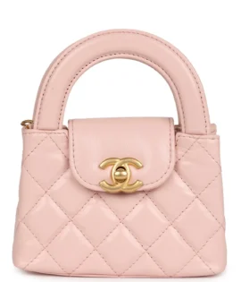 Superfake Chanel Nano Light Pink Shiny Aged Calfskin Kelly Shopper front