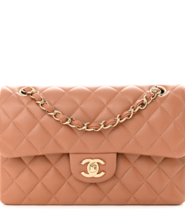 Superfake Chanel Small Brown Quilted Lambskin Double Flap Gold Hardware