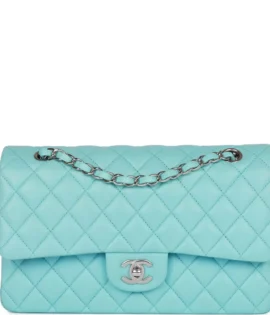 Superfake Chanel Small Light Blue Shiny Aged Calfskin Kelly Shopper front