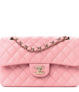 Superfake Chanel Small Pink Quilted Caviar Double Flap Gold Hardware