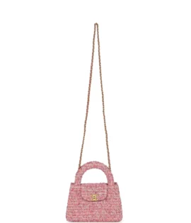 Superfake Chanel Small Pink Tweed Brushed Kelly Shopper detail