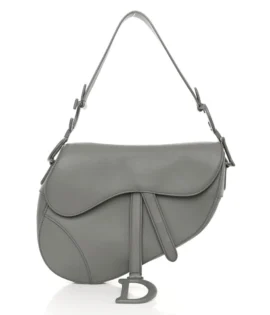 Superfake Dior Calfskin Ultra Saddle Bag Grey Matte Gold Hardware