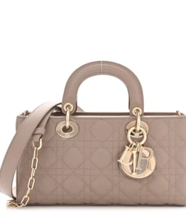 Superfake Dior Cannage Lambskin Medium Lady D-Joy Warm Taupe Light Gold Hardware