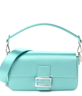 superfake Fendi X TIFFANY Satin Nappa Silver Baguette Medium Tiffany Silver Blue Silver Hardware