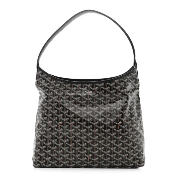 Superfake Goyard Goyardine Black Boheme Hobo Silver Hardware