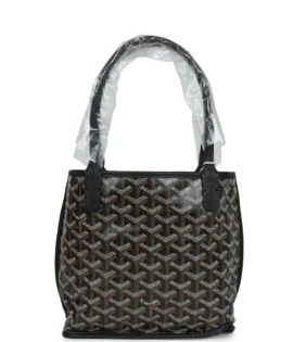 Superfake Goyard Goyardine Black Mini Anjou Bag Palladium Hardware