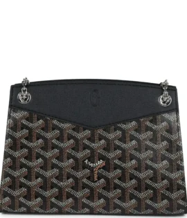 Superfake Goyard Goyardine Black PM Rouette Structure Bag Palladium Hardware