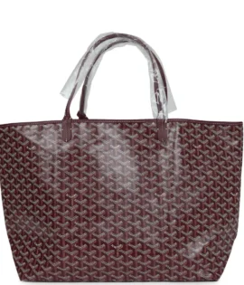 Superfake Goyard Goyardine Burgundy GM St. Louis Tote Bag Palladium Hardware