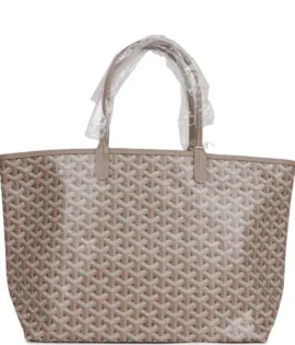 Superfake Goyard Goyardine Greige & Green PM St. Louis Tote Bag Palladium Hardware