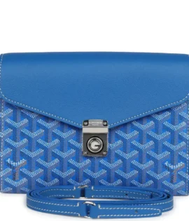 Superfake Goyard Goyardine Sky Blue Chypre Wallet-Pouch Palladium Hardware