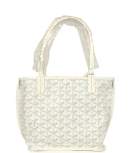 Superfake Goyard Goyardine White Mini Anjou Bag Palladium Hardware