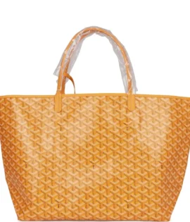 Superfake Goyard Goyardine Yellow GM St. Louis Tote Bag Palladium Hardware