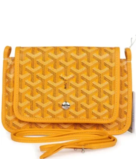 Superfake Goyard Goyardine Yellow Plumet Pocket Wallet Palladium Hardware