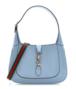 Superfake Gucci Snakeskin Web Small Jackie 1961 Hobo Blue Gold Hardware