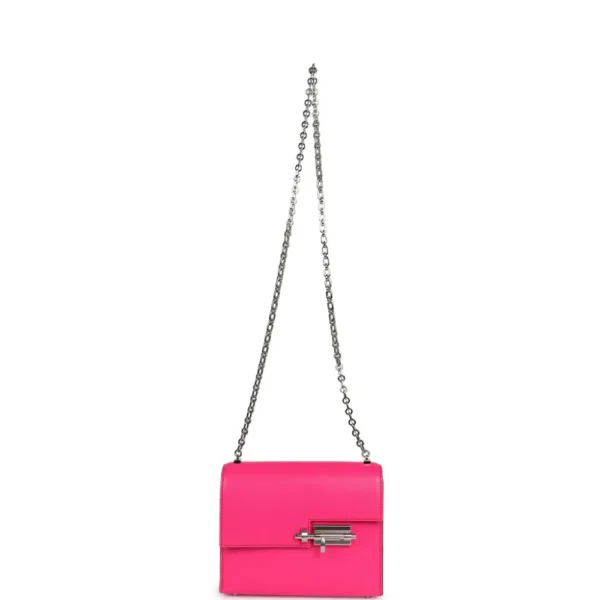 Superfake Hermès Chevre Chamkila Verrou Chaine Bag Mini Rose Pop Palladium Hardware