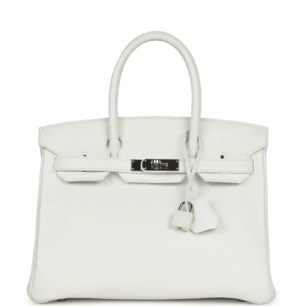 superfake bags Clemence Birkin 30 White Palladium Hardware