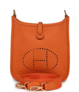 Superfake Hermès Clemence Evelyne TPM Orange Gold Hardware