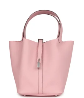 Superfake Hermès Clemence Picotin 22 Rose Sakura Palladium Hardware