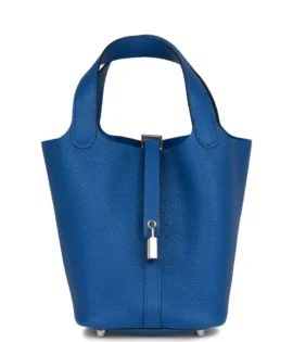 Superfake Hermès Clemence Picotin Lock 18 Bleu France Palladium Hardware