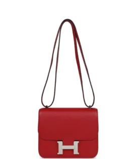 Superfake Hermès Constance 18 Rouge Casaque Evercolor Palladium Hardware