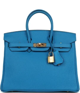 Superfake Hermès Togo Birkin 25 Bleu Zanzibar Gold Hardware