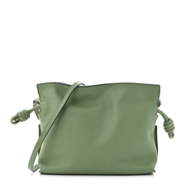 Superfake Loewe Calfskin Mini Flamenco Knot Bag Avocado Gold Hardware