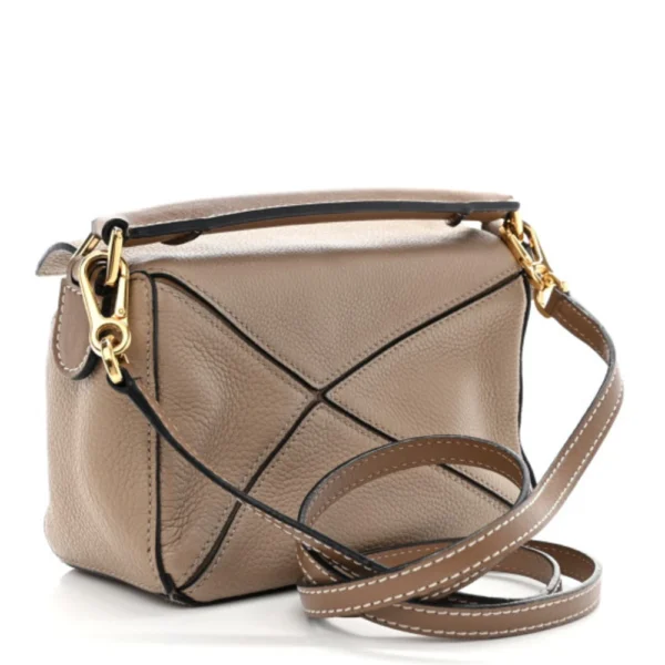 Superfake Loewe Calfskin Mini Puzzle Bag Sand Mink Gold Hardware