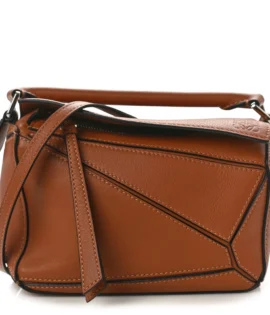 Superfake Loewe Calfskin Mini Puzzle Bag Tan Polished Silver Hardware