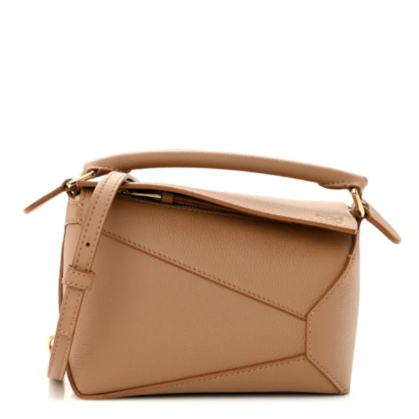 Supefake Loewe Calfskin Mini Puzzle Edge Bag Toffee Polished Gold Hardware