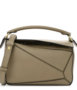 Superfake Loewe Calfskin Small Puzzle Bag Artichoke Green Gold Hardware