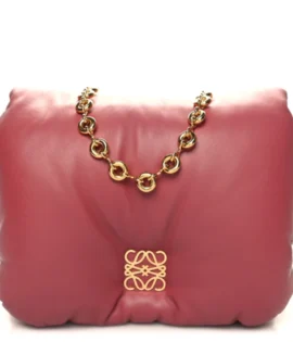 Superfake Loewe Lambskin Goya Puffer Bag Plumrose Polished Gold Hardware