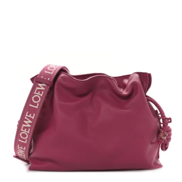 Superfake Loewe Satin Calfskin Monochrome Flamenco Knot Clutch Ruby Red Glaze